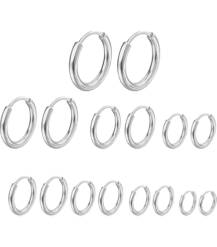 10 pezzi orecchini a cerchio in acciaio inossidabile orecchini da donna uomo punk hiphop bijoux regali moda gioielli color oro accessorio penetrante  36