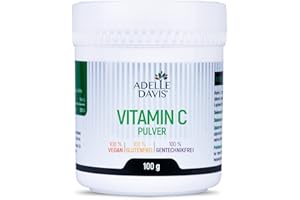‎ADELLE DAVIS Adelle Davis® Vitamin C Pulver 100 Gramm - Reine Ascorbinsäure aus Fermentation von gentechnikfreiem Mais - Pharmazeutische Qualität