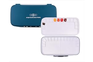 Mijello Double Decker Aquarell-Palette, 30 Farbmulden, Blaugrün, 33,7 x 17,1 x 3,2 cm