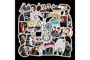 AFFOTO Lot de 50 autocollants Supernatural pour ordinateur portable - Cadeau pour enfants, adolescents, adultes, filles, garçons, films TV, bouteilles d'eau, scrapbooking, skateboard