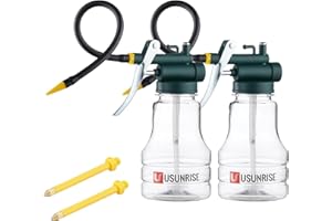 ‎JUNCHI 2 Sets Ölkannen, transparent, Hochdruck-Ölspender, Ölkanne, Flasche, Ölpistole, mit starrem und flexiblem Auslauf, Daumenpumpe, Werkzeug Öler