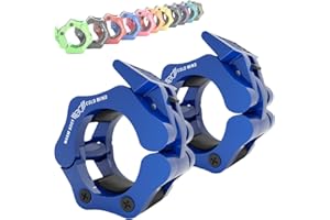 WARM BODY COLD MIND Renforcé Clips Barre Olympique - Stop Disque 50mm - pour Haltérophilie Fitness Gym Accessoires Musculation, Barbell Clamps, Pince barre de Musculation, Colliers D’ Halteres Collars