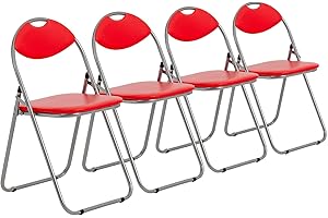 HARBOUR HOUSEWARES Klappstuhl - gepolstert - Rot - 4 Stück