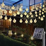 Guirlande Solaire Exterieure , Vivibel 6M 30LEDs 8 Modes Boules Cristal Lumineuse, Décoration de Soirée, Anniversaire, Mariage, Jardin, Magasin, Maison Intérieur ou Extérieure