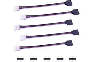LITAELEK 5pcs RGBW 5050 LED Streifen Schnellverbinder 5 polig LED Strip Verbinder Verbindungskabel für 10mm Breit RGBW LED Band LED Leiste zu RGBW LED Stripe, zu RGBW LED Controller, 17cm