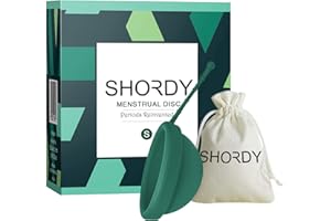 SHORDY Reusable Menstrual Disc (Small) with Storage Bag, Medical-Grade Silicone, Soft Period Disc, Medium Flow Kit, Feminine Hygiene & Care | Tampons, Pads & Cups Alternative (Green)