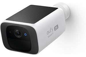 eufy security S220 SoloCam Solar Security Camera Outdoor Wireless, Continuous Power, 2K Resolution Home Security Camera, 2.4 GHz Wi-Fi, No Monthly Fee, HomeBase 3 Compatible (1, Solo Cam)