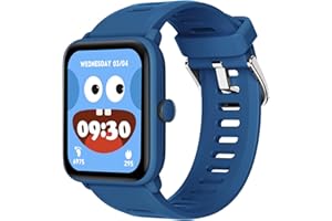 BIGGERFIVE Inteligentny zegarek dla dzieci, zegarek fitness tracker, krokomierz, tętno, wodoodporność 5 ATM, monitorowanie snu, budzik, licznik kroków kalorii, gry logiczne, ekran dotykowy HD 1,5