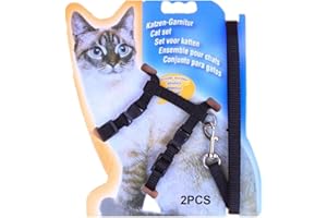OQKAHIV Harnais et laisse pour chats anti-évasion, avec ajustables pour chatons, petits chiens et lapins - lot de 2 pièces, pour toutes les aventures de vos animaux de compagnie en toute sécurité !