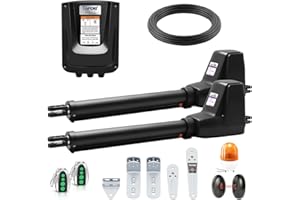 TOPENS AT1202 Dual Swing Gate Opener Heavy Duty Automatic Gate Motor for Double Swing Gates Up to 5.5m per Arm, Electric Driveway Gate Operator AC Powered with Remote Control, Beacon and Photo Sensor