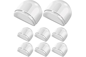 DREAMARK 8 Pezzi Fermaporta Trasparenti Adesivi da Pavimento.Trasparente Autoadesivi Ferma Porta.AInvisibili Semicircolari per Tutti i Pavimenti Duri,Protezioni Antiurto per Muri, Porte e Mobili