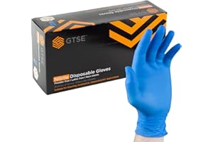 GTSE Guantes de nitrilo azules - Talla extragrande (XL) - Caja de 100 - Guantes desechables sin látex ni polvo