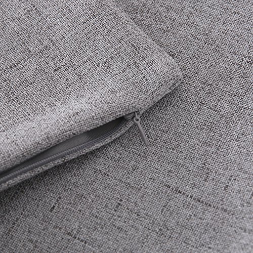 Deconovo 4er Pack Leinenkissenbezug Kissenhülle Kissenbezug 45×45 cm Grau - 4