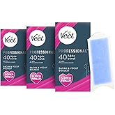 Veet Professional Hassas Ciltler i&ccedil;in Ağda Bandı, Bacak &amp; V&uuml;cut B&ouml;lgesi, 120 Adet (40 x 3)