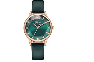 Basfur Montre-Bracelet pour Femme, Montre à Quartz analogique de Conception Classique pour Femme avec Bracelet en Cuir Respirant