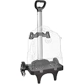 Amythe Trolley for School Backpack, Base with Protective Edge, Black | Aluminium Trolley with 6 Wheels, Folding Trolley for L