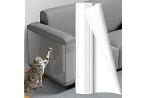 HARMON WANDYER Cat Scratch Sticky Paws Tape Door Furniture Protector from Dog Cat Scratching, Anti Scratch Clear Training Self Adhesive Free Cutting Tape for Carpet, Sofa, Couch, Door (30cm x 5m)