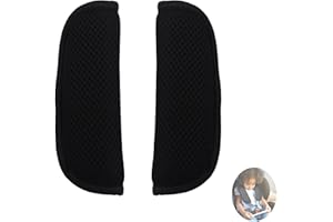 PEIDOG 2 Pack Car Seat Strap Covers for Baby Stroller, Soft Seat Belt Strap Covers Universal for Newborns Infants Kids Child, Straps Shoulder Pads for Baby Car Seat for Car Seat Pushchair (Black)