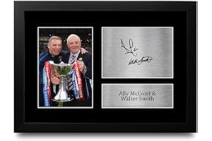 HWC Trading FR A4 Ally McCoist & Walter Smith Rangers Gifts Printed Signed Autograph Picture for Football Fans and Supporters - A4 Framed