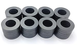 AOMAG Ferrite Ring Magnets with Holes - 1.26 Inch (32mm) Round Disc Donut Magnets for Refrigerator Fridge, Science Projects, Crafts, Around The Office (Pack of 40)