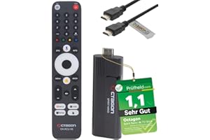 [ Test SEHR GUT, Note 1.1 *] OCTAGON Spirit Nano 4K UHD Android TV Stick + DVBSHOP HDMI Adapter, für Fernseher, Bluetooth Fernbedienung, HDR10+, 2GB & 32GB, TV IP Receiver Box, WiFi WLAN, MeTV