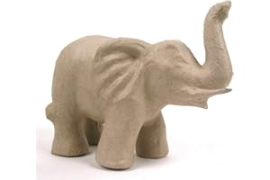 DECOPATCH Décopatch SA108O - Un support en papier brun mâché 21x12x17 cm, Elephant