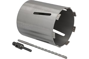 BTEC Corona diamantata per trapano SDS-plus, attacco e punta di centraggio, lunghezza utile 180 mm, Ø 162 mm