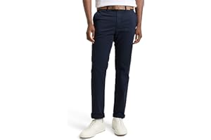 TOM TAILOR Denim Men's Slim Fit Chino Trousers with Belt
