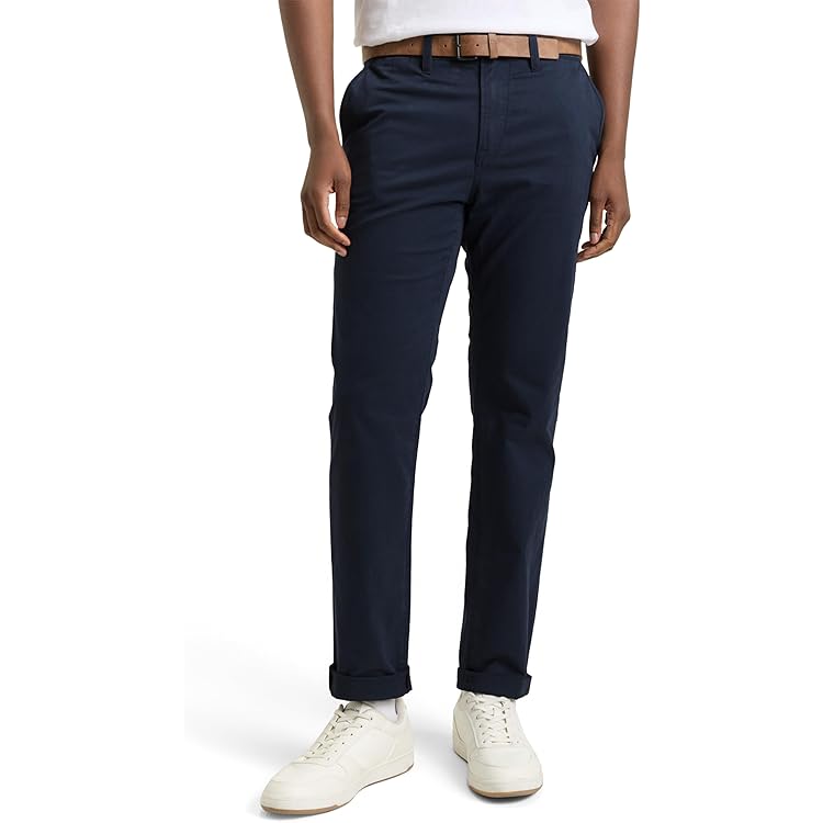 JACK & JONES Chinobroek voor heren, slimfit - chinobroek voor mannen van gerecycled polyester - klassieke performance broek met stretch, mid rise, omslagzoom, Crockery., 36W / 32L