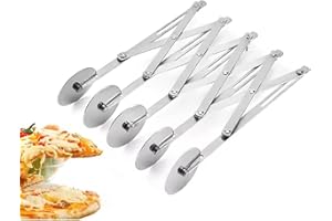 GUUFOO Pastry Cutter Pizza Cutter 5 Wheel: Stainless Steel Pizza Cutter Pasta Cutter Wheel - Adjustable Baking Cutter Roller Cookie Dough Cutter Divider for Kitchen Baking, Pastry, Bread