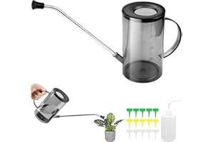 KGGZKG GießKanne Zimmerpflanzen 1L mit Langem Hals Giesskanne Zimmerpflanzen Langer Auslauf Kleine GießKanne für Zimmerpflanzen mit Brause PflanzengießKanne InnengießKanne (Grau)