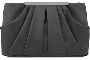 ROSA&ROSE Damen Clutch Elegante Kettentasche Handtasche Abendtasche für Party Braut Mädchen (Schwarz)