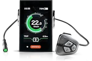 BAFANG DP C18 LCD Display for 8fun Mid Motor - Ebike Display for BBS02B, BBS-HD, BBS01B Electric Bicycles Medium Motor, for E-Bike Conversion Kit with UART Protocol - 5-Pin Female Connector