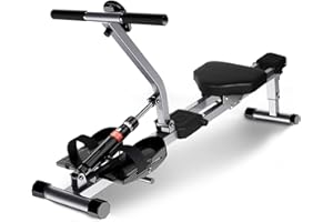 ‎DNKELAR Klappbar Rudergerät mit 12 Stufen Widerstandsverstellung, Einstellbares Heimrudergerät für zuhause, Max Belastung 120kg, Rudergerät mit LCD-Monitor für Fitness