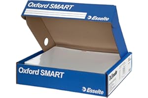 Esselte OXFORD SMART, 400 Buste per raccoglitori ad anelli A4, Cartelline con fori standard impermeabili, Formato 22x30 cm, PP Lucido, con Scatola Multiuso, Adatta a Casa e Ufficio, 391098000