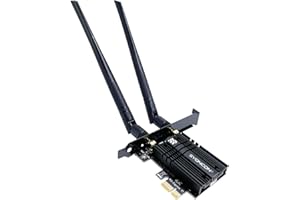 SYONCON Scheda WiFi 6E PCIe AXE5400 Chipset intel AX210 con Bluetooth 5.3 Scheda di rete Wireless PCI Express Adattatore Tri-Bande (6GHz/5GHz/2.4GHz) 5374Mbps per PC fisso Windows 10/11 (Nero)