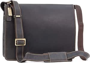 VISCONTI - Messenger Bag - Men's Leather Messenger Bag/Shoulder Bag - Laptop Compatible for Business/Office/Work Bag - 18548 - Harvard - Oil Brown