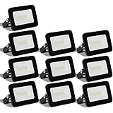 Hengda® 10 Stück 10W LED Fluter KaltWeiss (6000-6500k) Scheinwerfer 230V