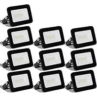 Hengda® 10 Stück 10W LED Fluter KaltWeiss (6000-6500k) Scheinwerfer 230V