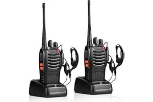 SUYAMIR Walkie Talkie PMR446 Radio bidirezionale senza licenza,BF-888s 16 canali Walkie-talkie professionali ricaricabili a lungo raggio con base per caricabatterie USB e Auricolari Originali (2 Pezzi)