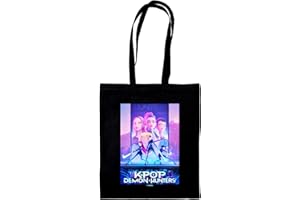 Pyramid International K-POP DEMON HUNTERS (KEY ART) BLACK TOTE BAG – Bolsa de transporte ecológica para compras, trabajo o uso diario