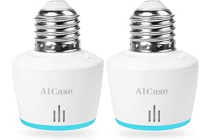 AICase Smart WiFi E27 Lumière Socket, Intelligent WLAN [Lot de 2] Home télécommande Ampoule Lampe Support Compatible avec Alexa et Fonction de synchronisation-White