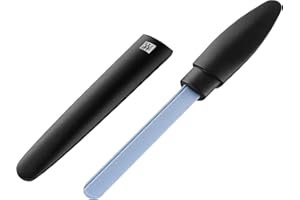 ZWILLING Lima per unghie in ceramica (superfici di limatura a grana grossa e fine, per unghie sensibili, con cappuccio protettivo), premium, nera, 170 mm