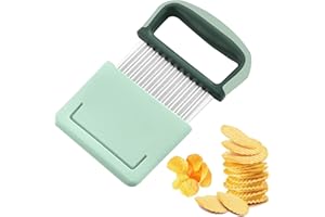 beseloa Coupe-vagues pour pommes de terre avec étui de protection, couteau ondulé multifonction pour chips, fruits, légumes et beurre, outil de cuisine