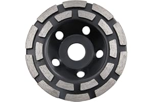 NUZAMAS 7" Double-Row Diamond-Cup Grinding-Wheel 180mm Discs for for Concrete and Paint, Epoxy, Mastic, Coating Removal