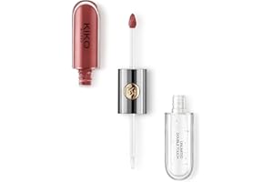 KIKO Milano Unlimited Double Touch 108 | Barra de labios líquida en 2 pasos, acabado luminoso. Hasta 12 horas de duración. Base de color no-transfer