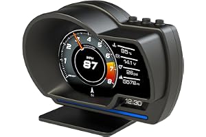 Morelian Car HUD Display, OBDⅡ+ Smart Gauge High Definition Speedometer Car Diagnostic Tool OBD Fault Code Elimination Safe Driving Computer Overspeed Fault Alarm for All Vehicles
