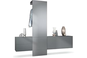 Vladon Garderobe Carlton Set 1, Made in Germany, Flur-Garderobe aus Deko-paneel, Schubladen-Kommode & Schuhschrank, Anthrazit matt/Graphit Seidenmatt (209 x 193 x 35 cm)
