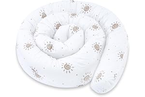 Totsy Baby Almohada para Dormir de Lado, Almohada para el Cuerpo de Serpiente 150 cm Algodón - cojin Cervical Enrollable Lavable Cojines Grandes Almohada para el Cuerpo Sol