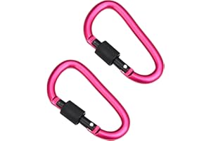 DTXLX Multi-Color Aluminum Carabiner Clips with Screw Lock - Compact Travel & Camping Essentials for Keyring, Outdoor Adventures, and Women's Holiday Gear